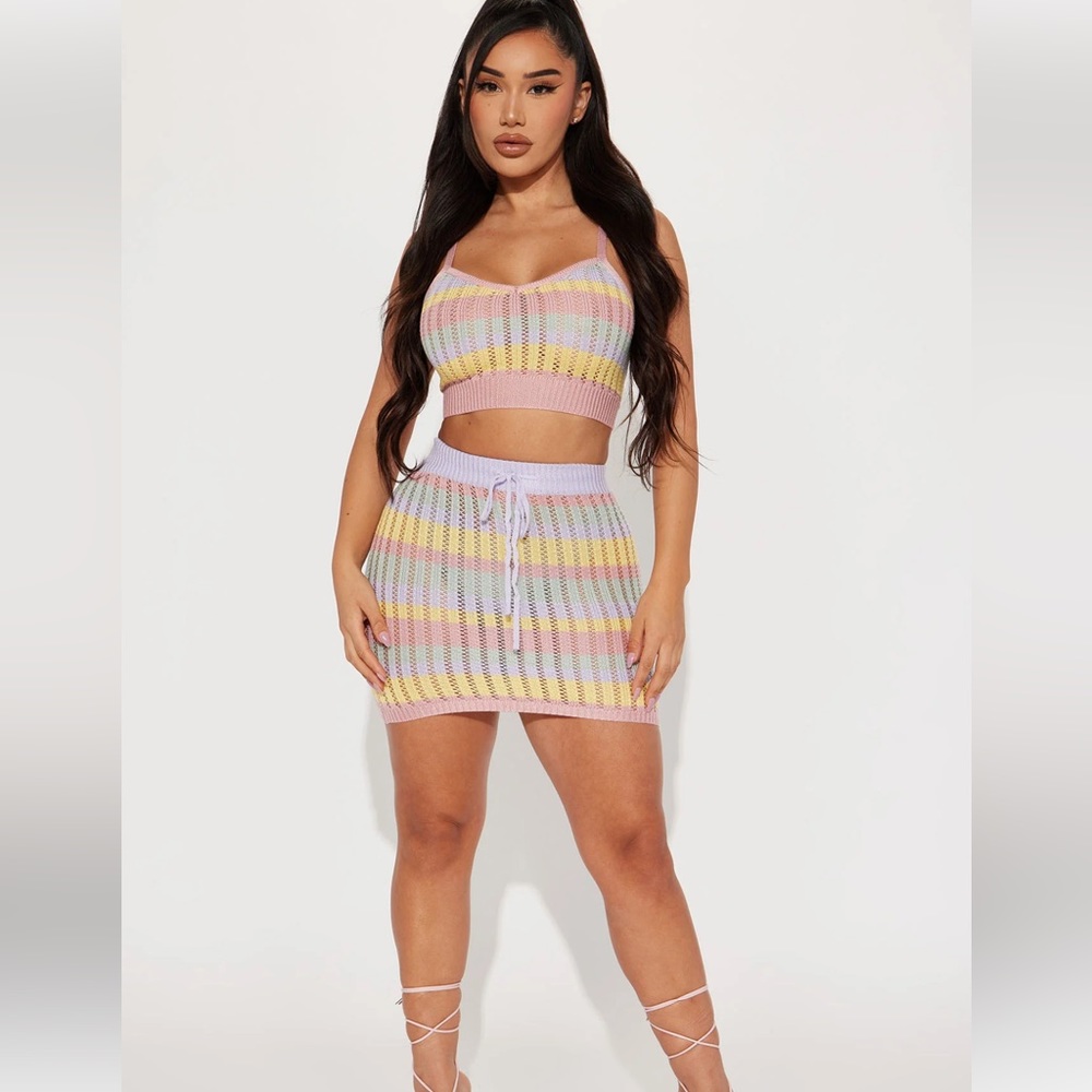 Fashion nova crochet rainbow swimsuit cover